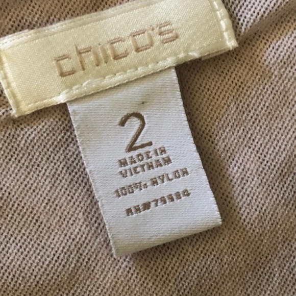 Women's Chico's Cream & Taupe Print Top 2, US Size (12/14 - L) - Picture 5 of 10